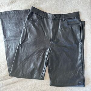 Shein Black Leather Pants- Petite